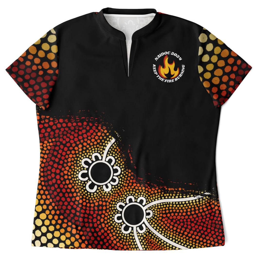 Women's NAIDOC 2024 Stand Up Collar Polo Shirt Mob Only