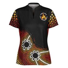 Load image into Gallery viewer, Women&#39;s NAIDOC 2024 Stand Up Collar Polo Shirt Mob Only
